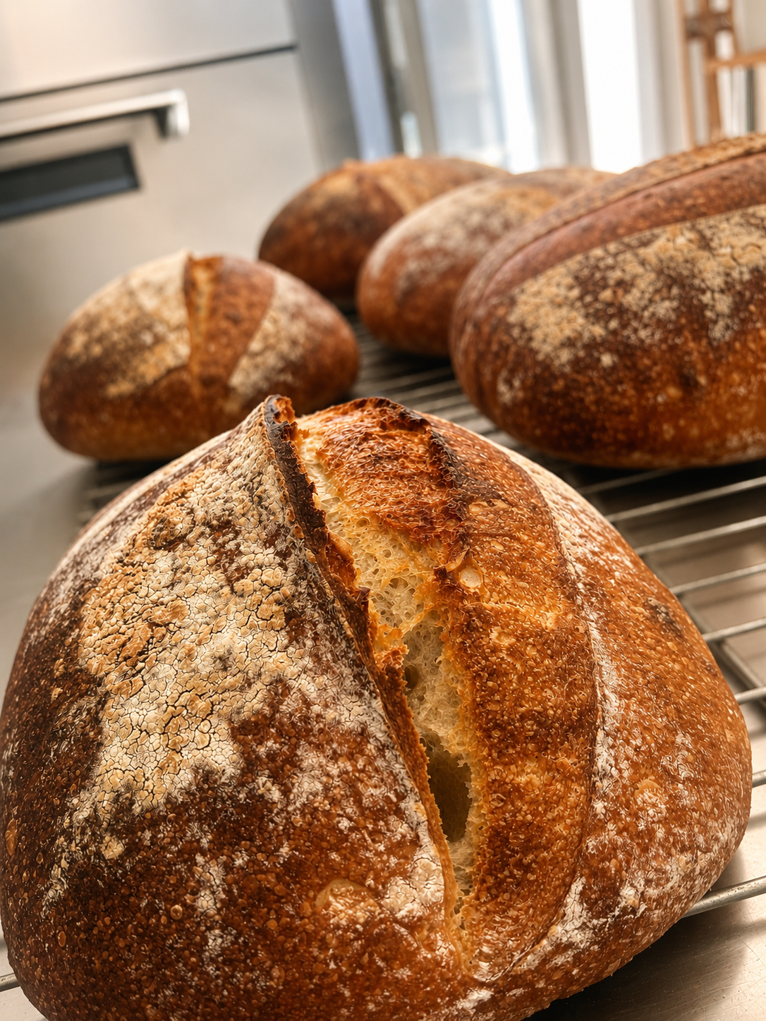 Fresh artisan sourdough bread